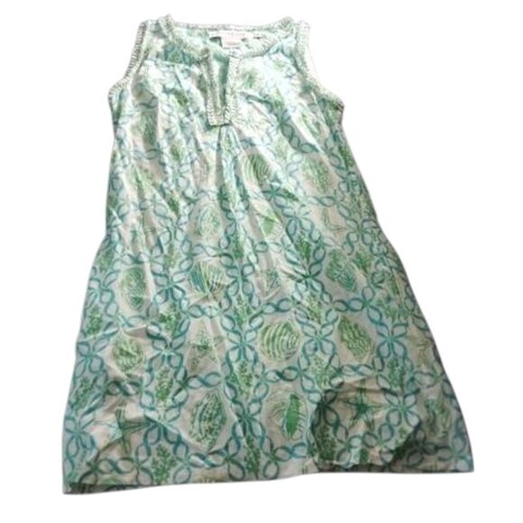 Gretchen Scott Designs Green and Blue Sleeveless Sundress, Seashell/Starfish - Picture 1 of 4